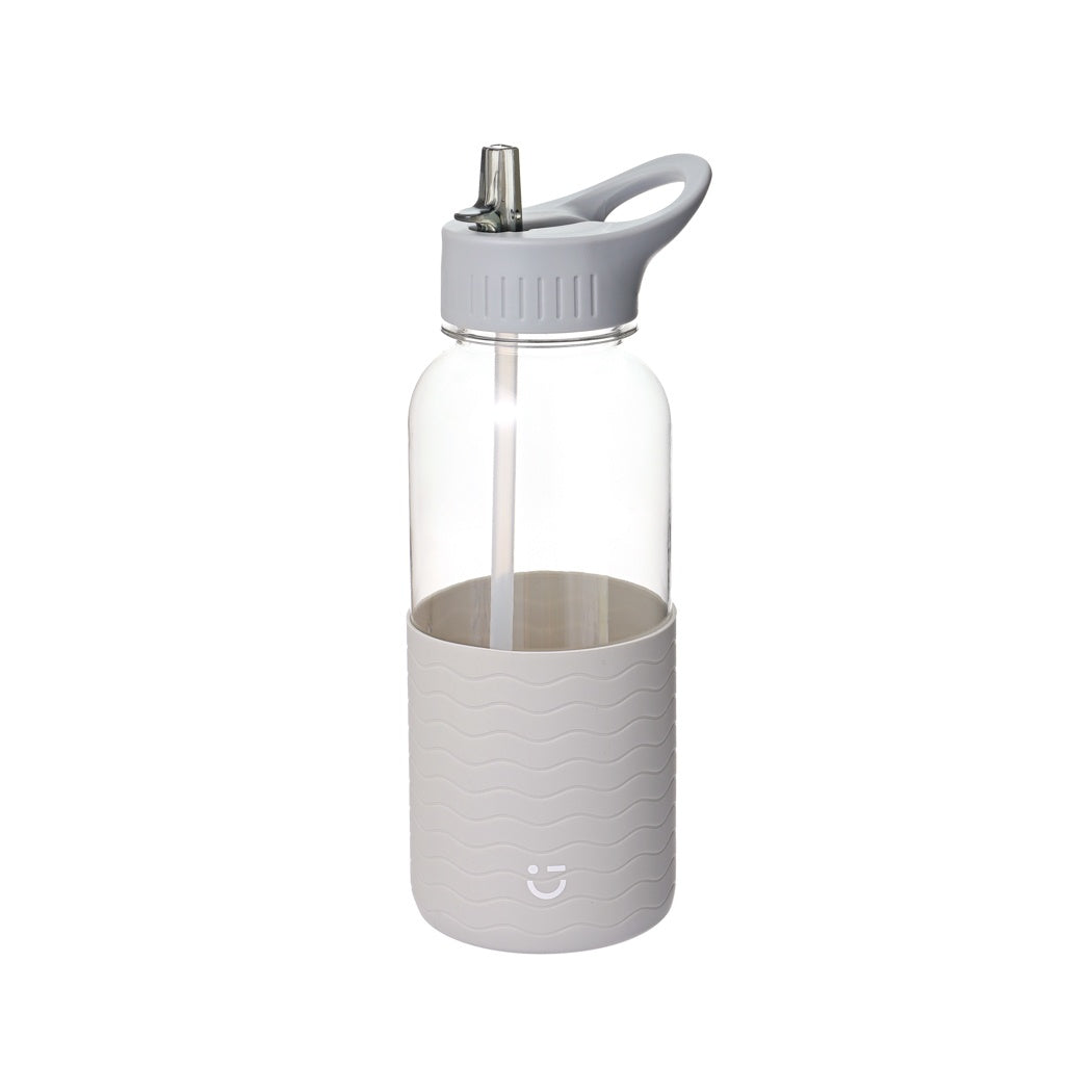 Plastic Water Bottle with Handle and Solid Color Sleeve (1000mL) (Gray)