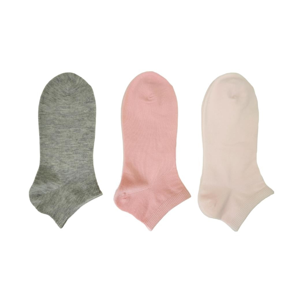 Women's Cotton Ankle Socks (3 Pairs)(Pink)