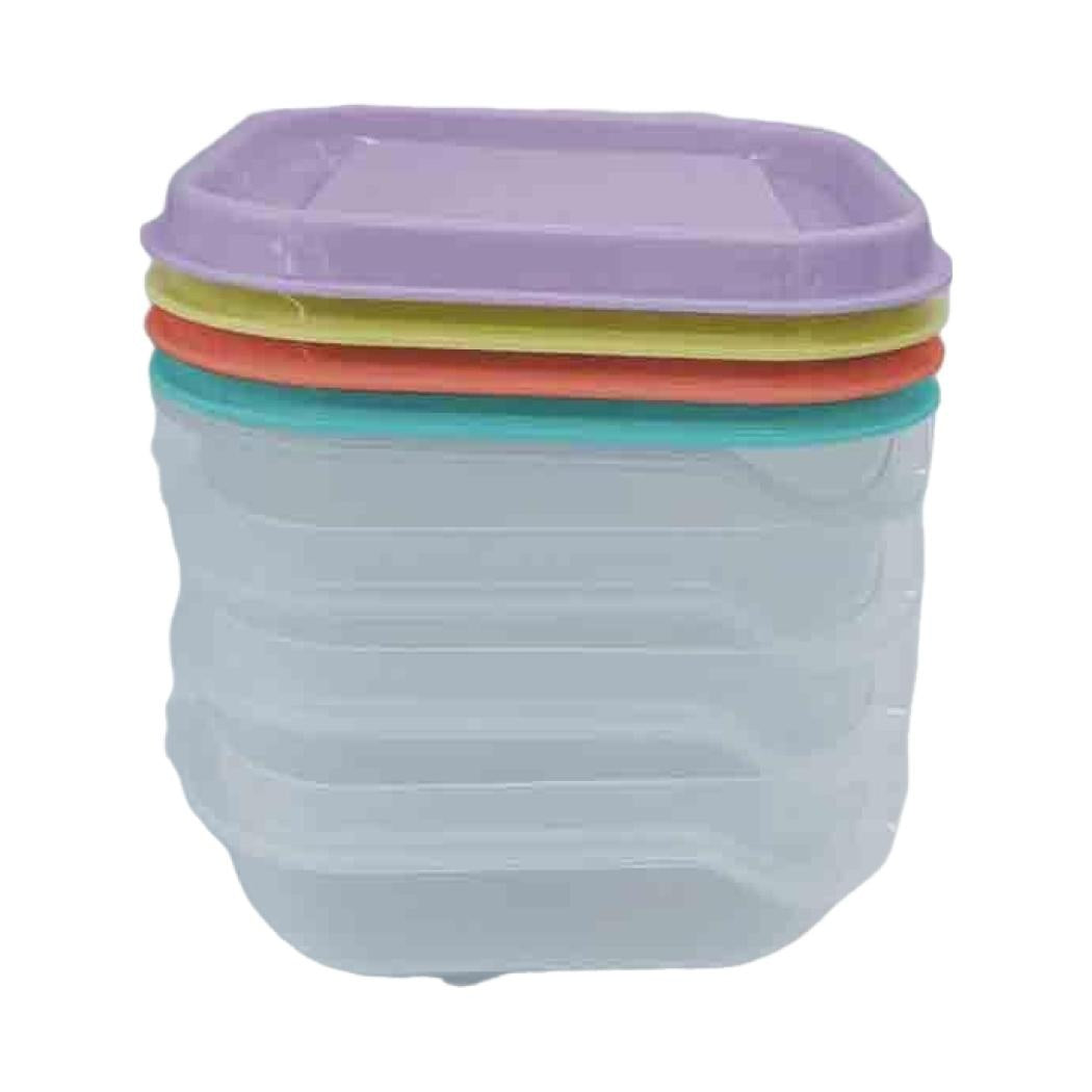 Colorful Square Food Storage Containers (180mL, 4 pcs) (Random Design)
