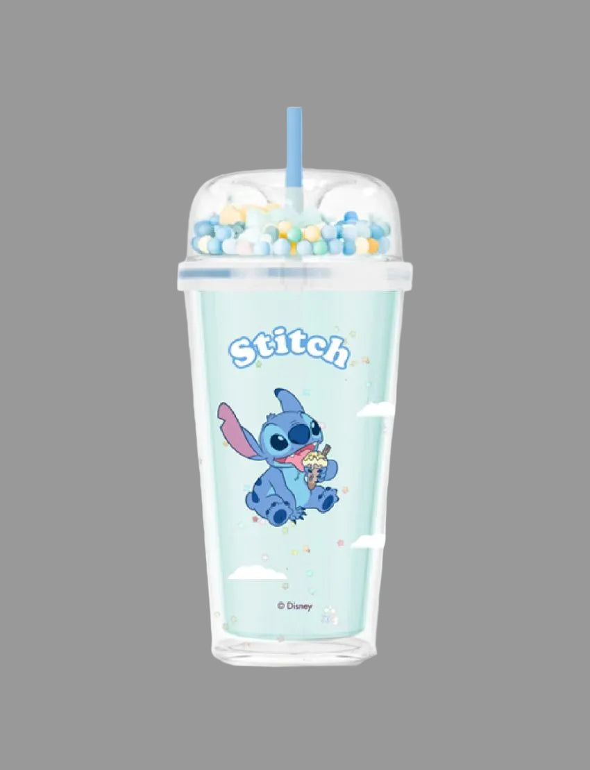 Disney Lilo & Stitch Collection Double Wall Plastic Tumbler with Straw (480mL)(Stitch)