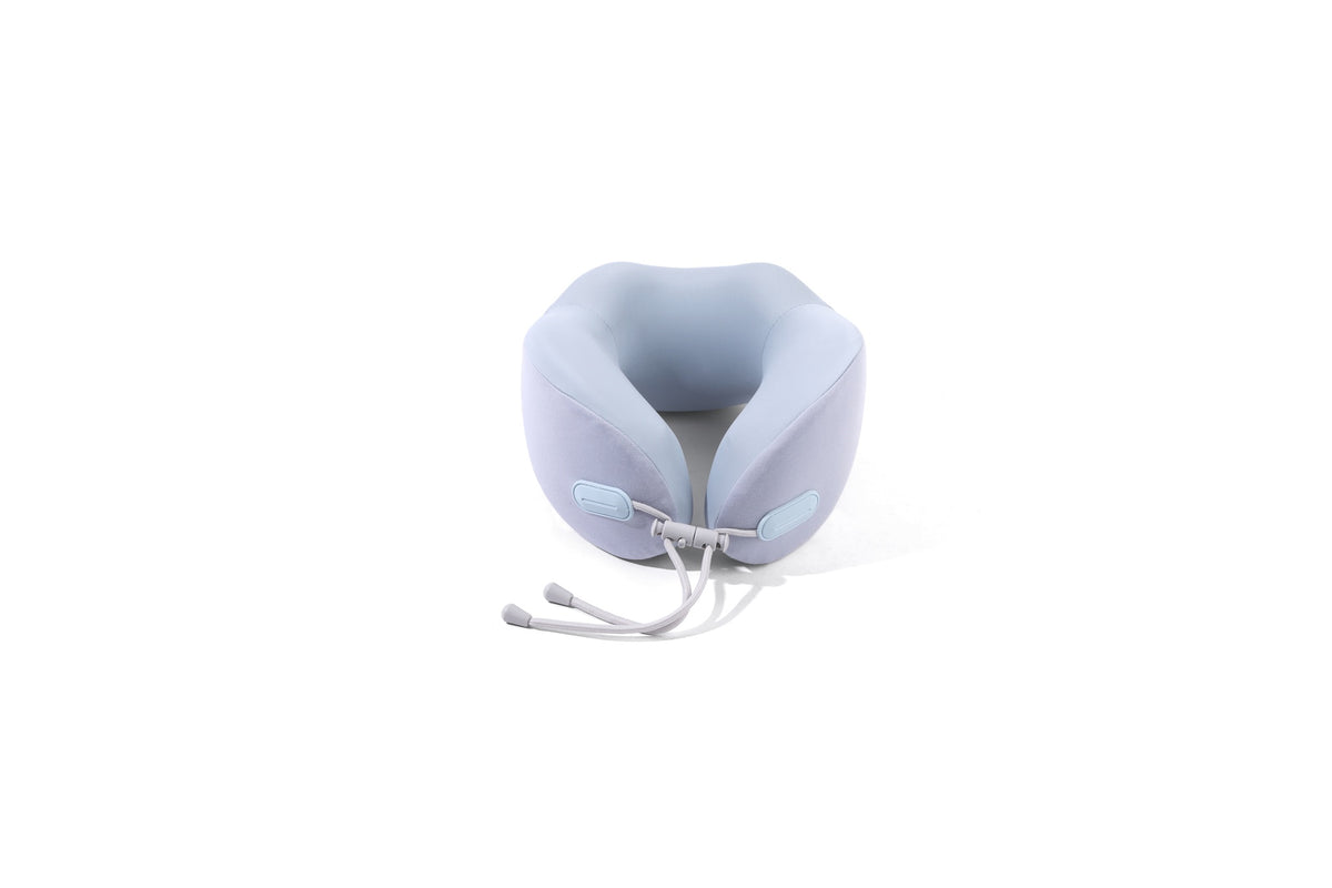Cooling Drawstring Memory Foam Neck Pillow - Blue