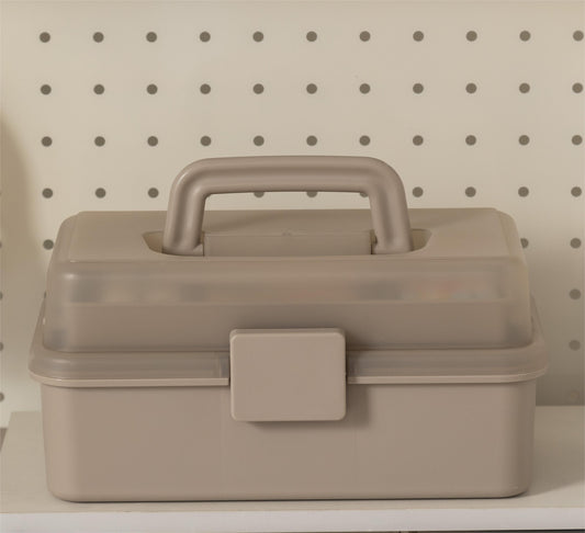 Three-Layer Foldable Tool Storage Box (L)(Khaki)