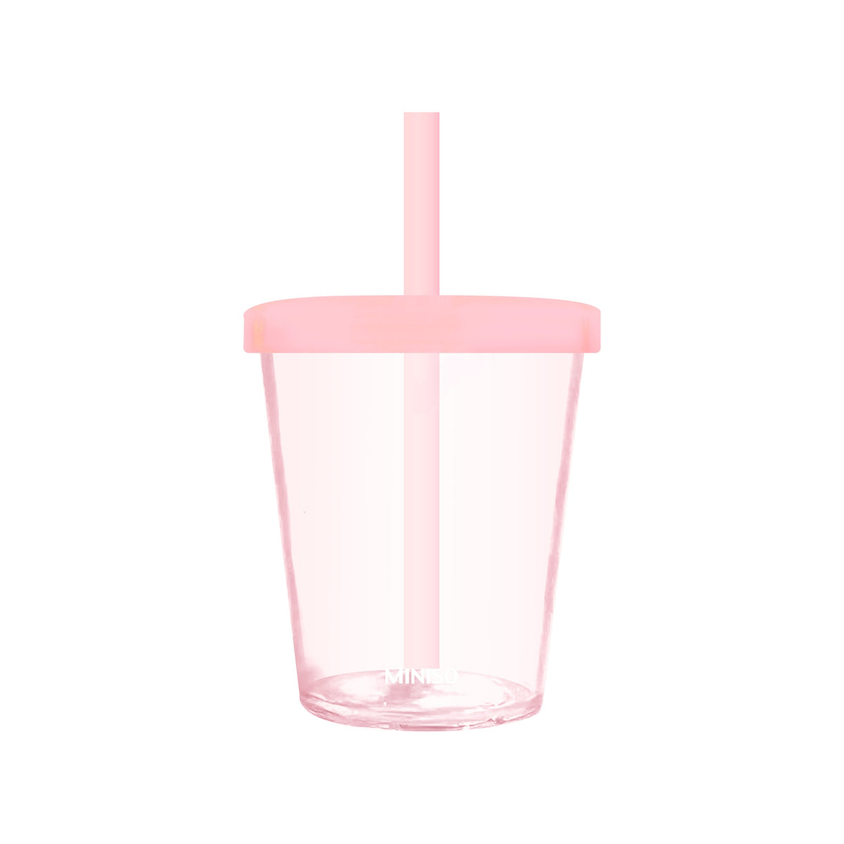 Pink Straw Cup with Scale 400mL