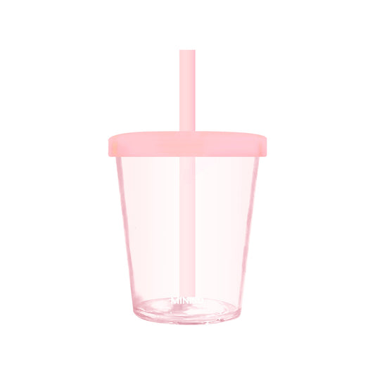 Pink Straw Cup with Scale 400mL