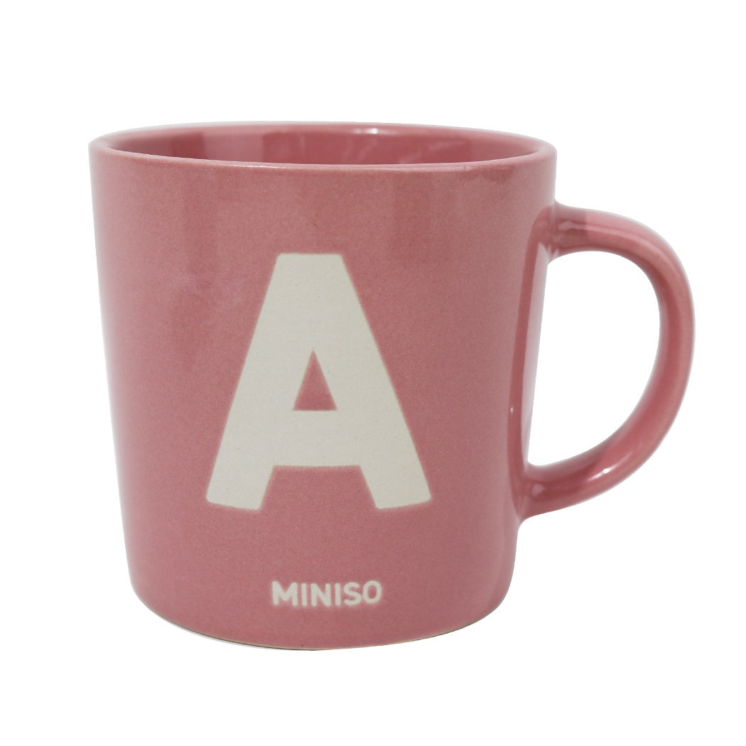 Minimalist Alphabet Ceramic Mug 340mL (Pink) (Random Design)
