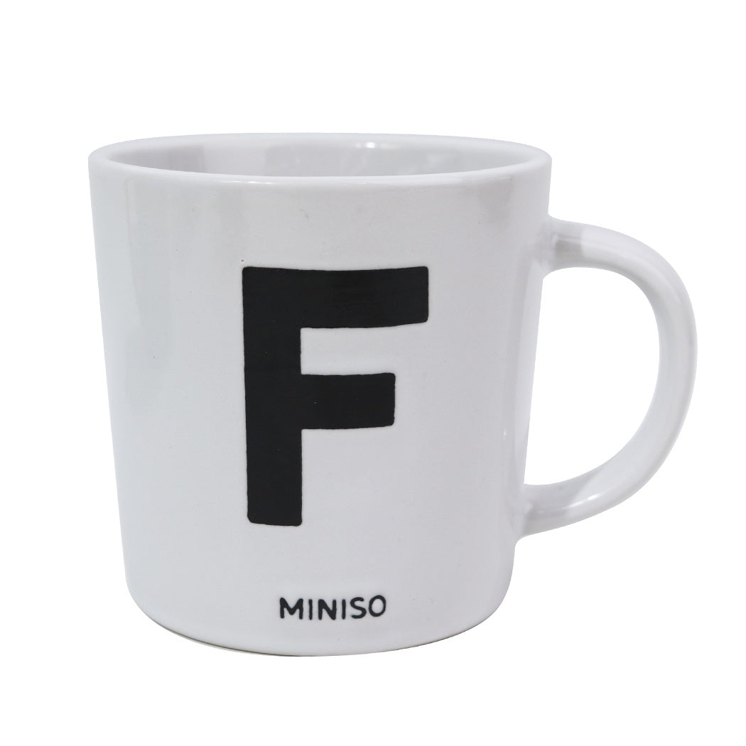 Minimalist Alphabet Ceramic Mug 340mL (White)