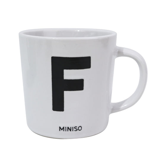 Minimalist Alphabet Ceramic Mug 340mL (White)