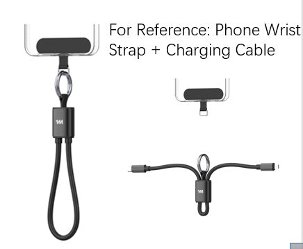 Mini Ultra Series 30cm Silicone Phone Strap CTL Charging Cable(Black)