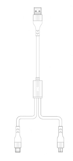 Mini Ultra Series Silicone 2-in-1 Charging Cable(White)
