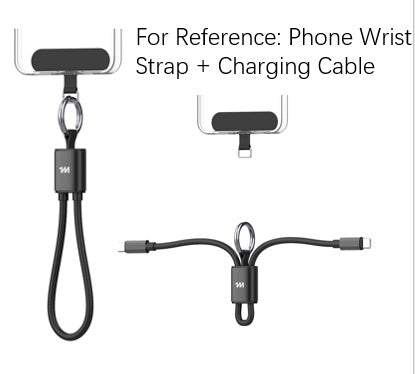 Mini Ultra Series 30cm Silicone Phone Strap CTC Charging Cable(Black)