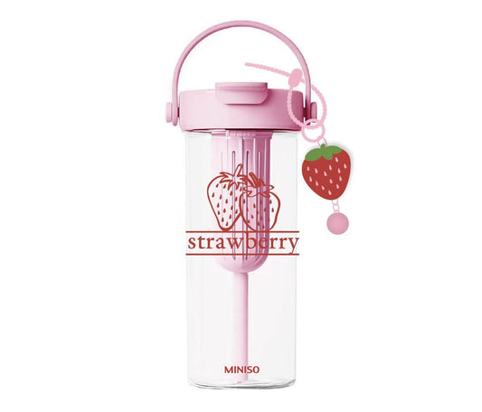 Strawberry Series Dual Drink Plastic Bottle with Strap 750mL