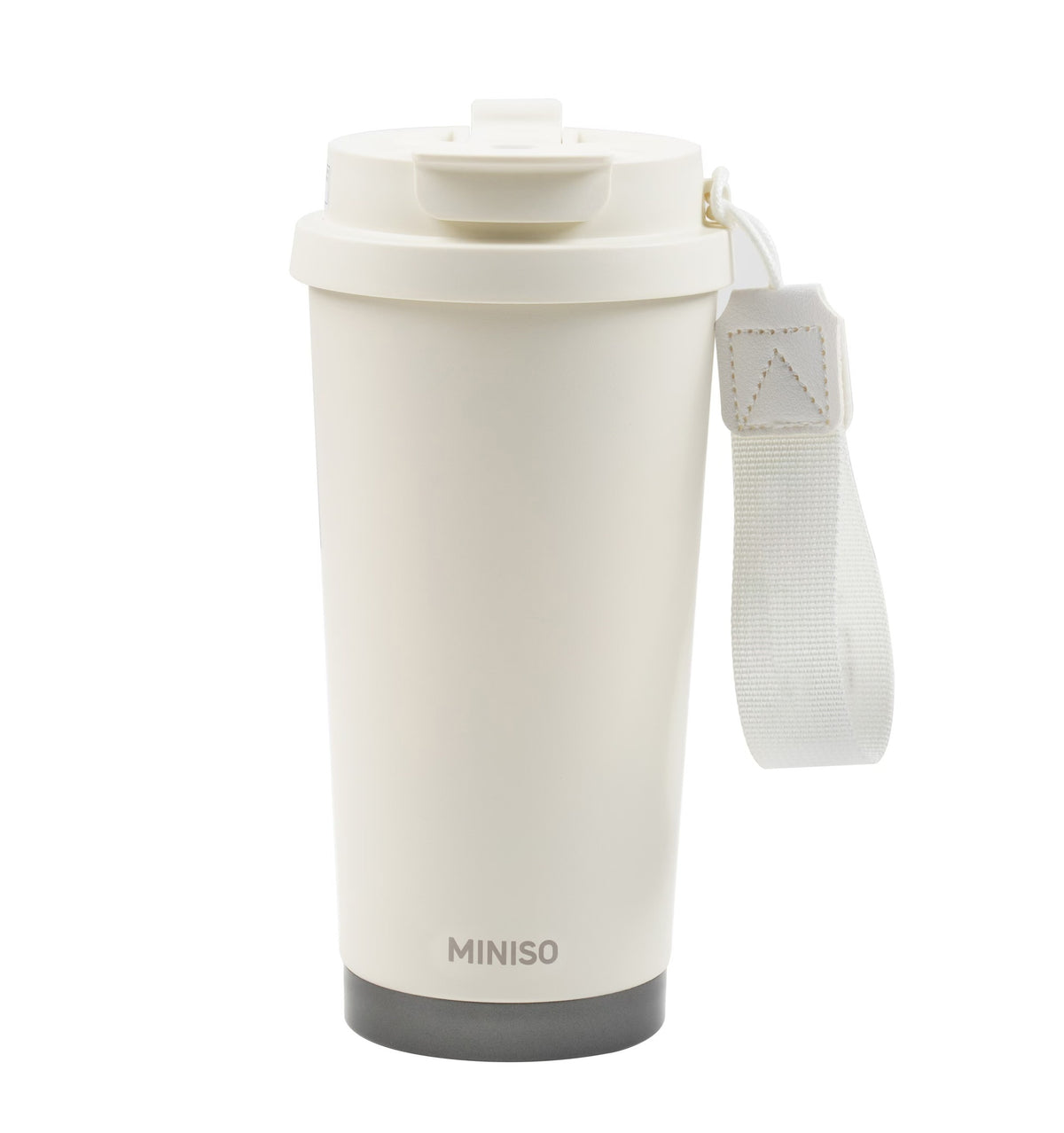Coffee Series Double-Wall Steel Tumbler with Strap 500mL (White)