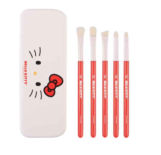 Hello Kitty 5-Piece Eye Makeup Brush Set with Mirror Box