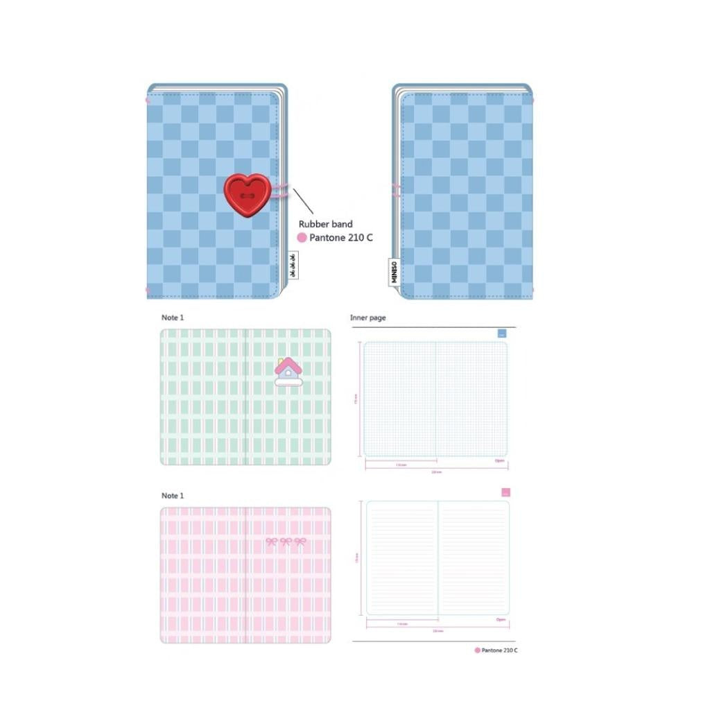 Big Button Series Heart Button Fabric-Cover Scrapbook (64 Sheets) (Random Design)