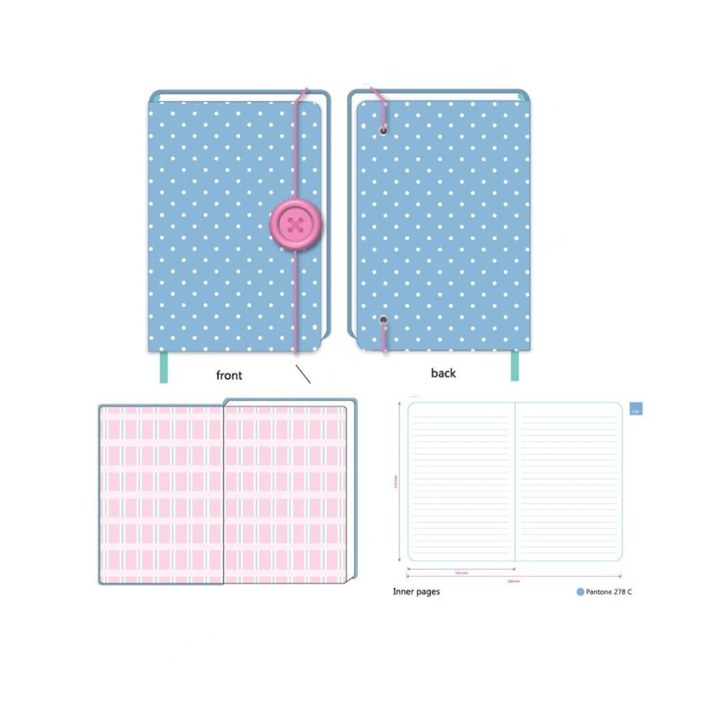 Big Button Series Round Button A5 Fabric-Cover Book (80 Sheets) (Random Design)