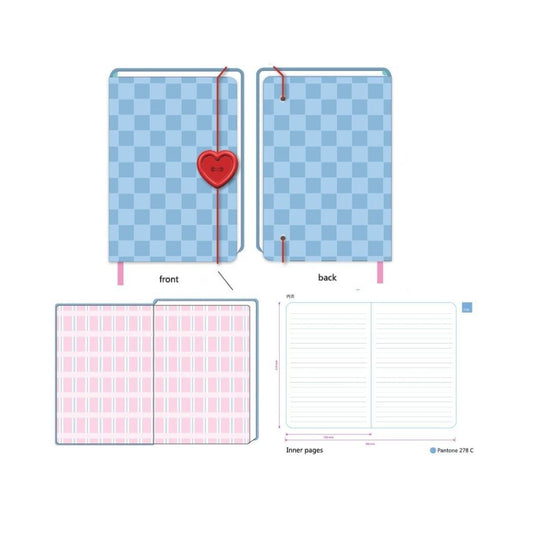 Big Button Series Heart Button A5 Fabric-Cover Book (80 Sheets) (Random Design)