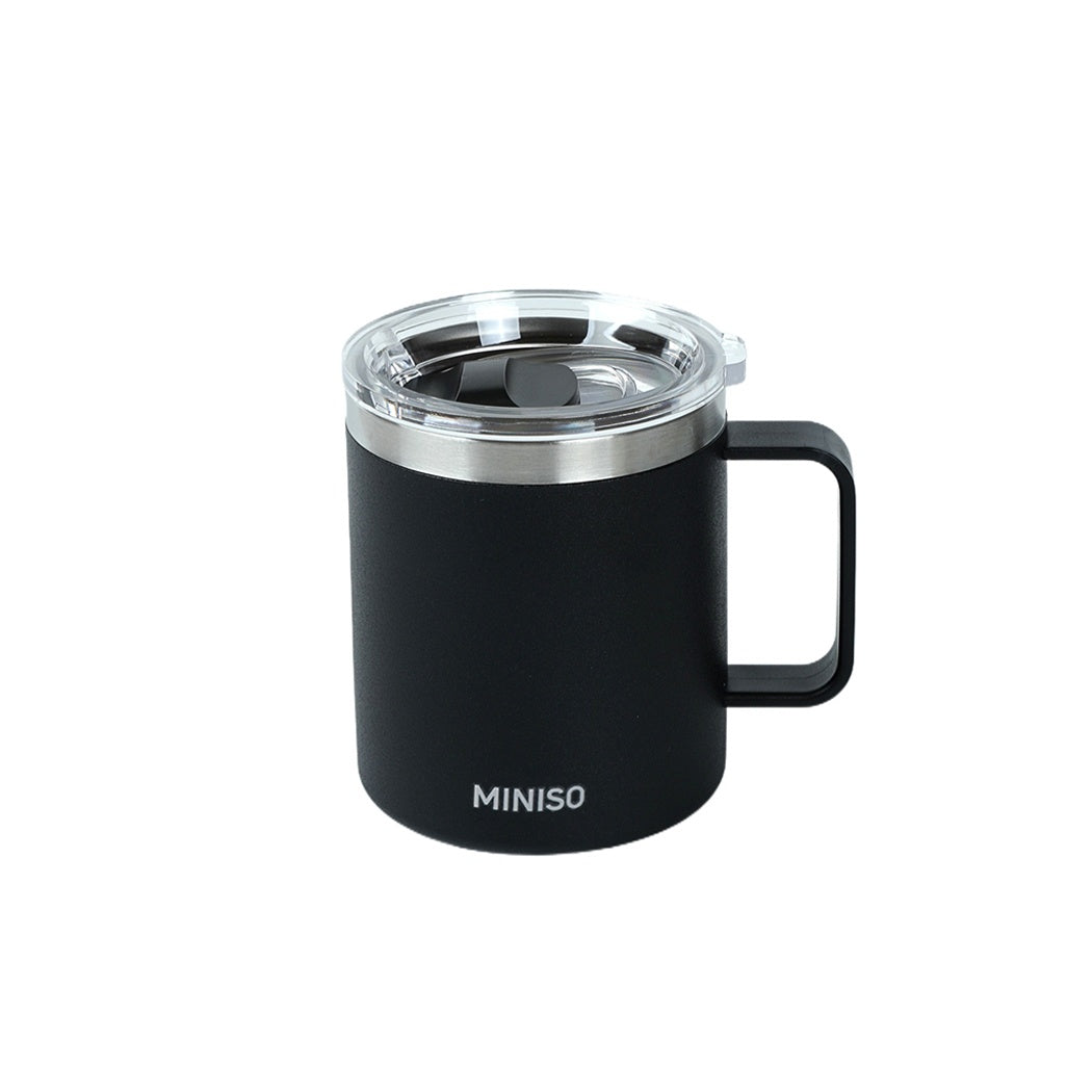 Coffee Series Double-Wall Stainless Steel Mug with Handle 450mL (Black)