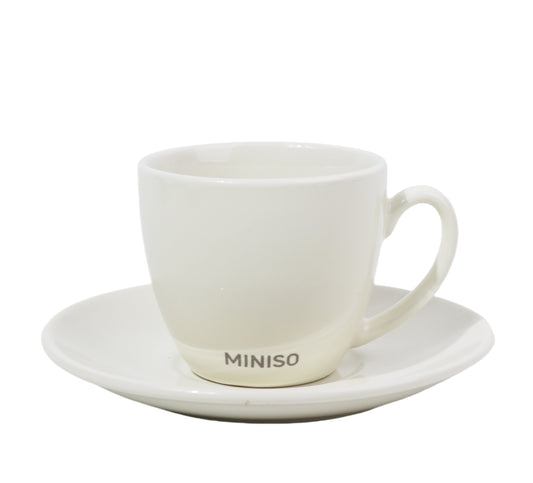 Coffee Series Ceramic Cup with Saucer 120mL