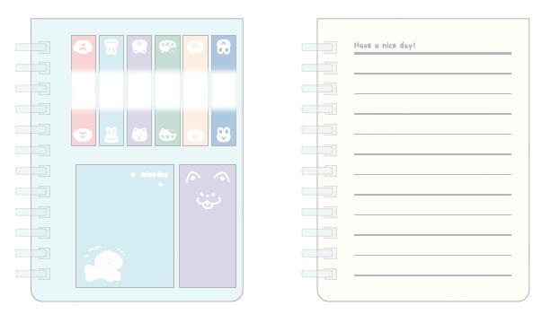 Animal Series Sticky Notes & Flags Book Set (Blue)