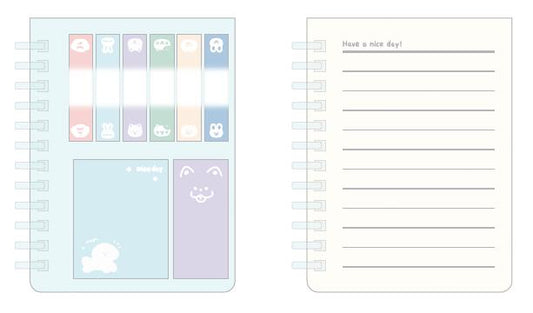 Animal Series Sticky Notes & Flags Book Set (Blue)