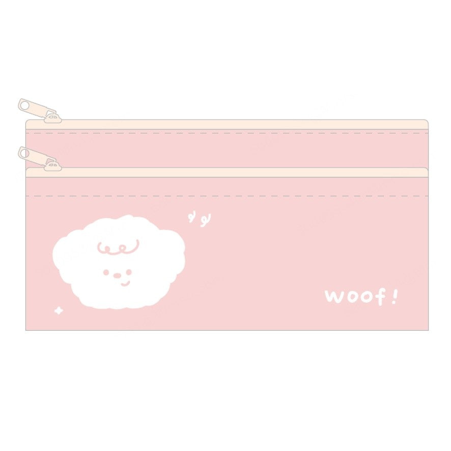 Animal Double-Layer Pencil Case 21 x 11cm - Pink