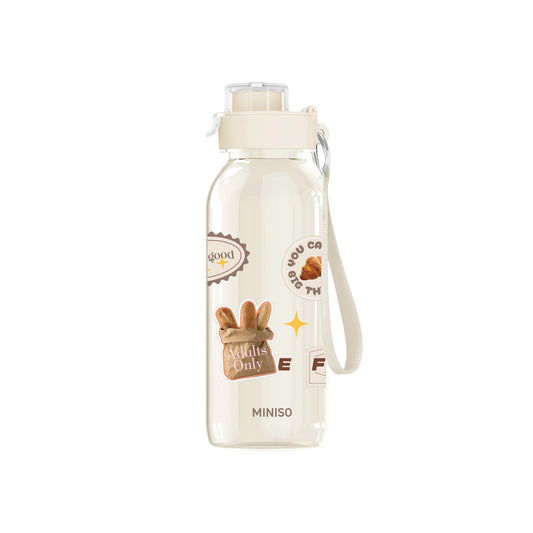 DIY Series Flip Top Plastic Bottle with Strap 1100mL (Beige)