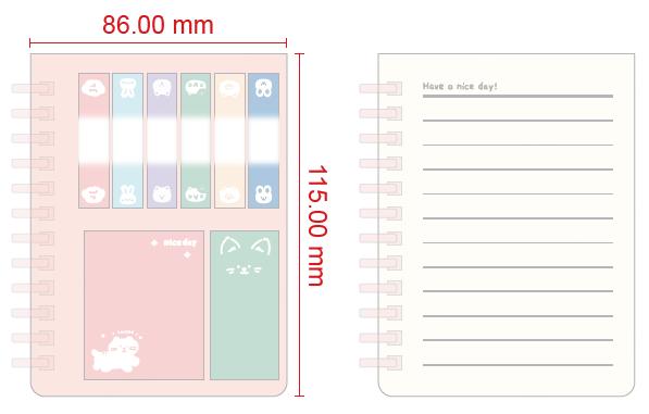 Animal Series Sticky Notes & Flags Book Set (Pink)