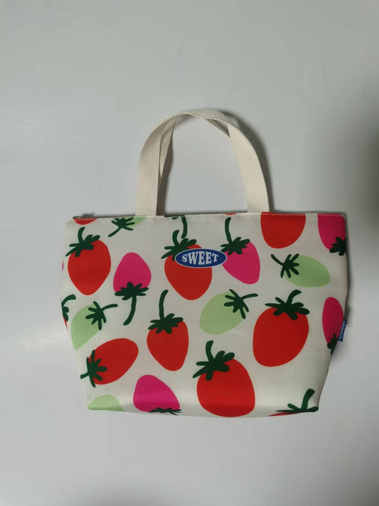 Fruit Series Full Print Lunch Bag(White,Strawberry)