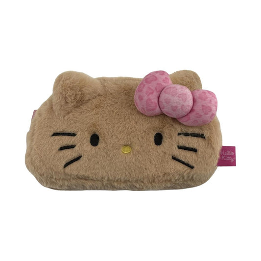 Hello Kitty Leopard Print Plush Cosmetic Bag