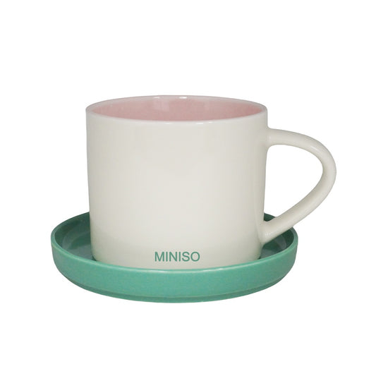 Striped Series Ceramic Mug with Saucer 280mL