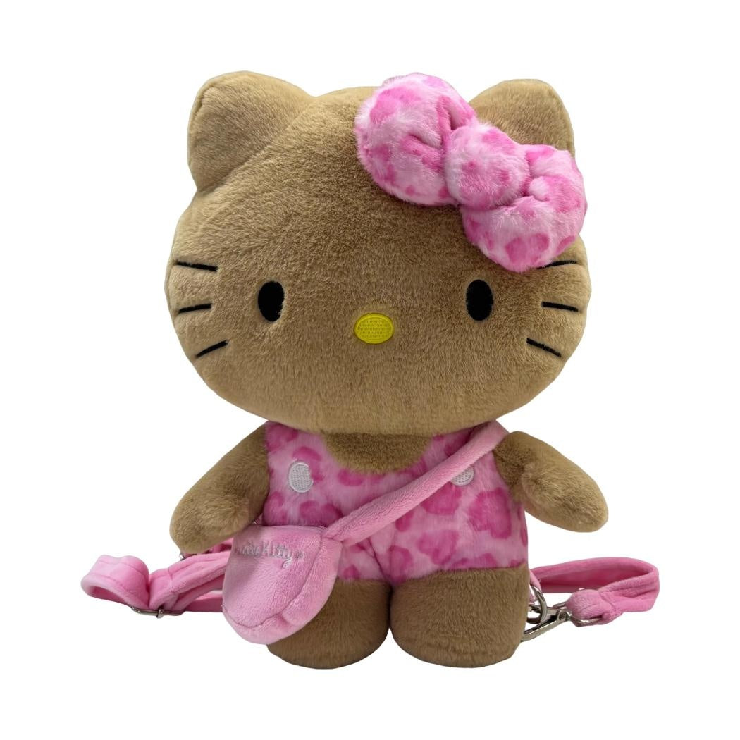 Hello Kitty Leopard Print Plush Backpack(Pink)