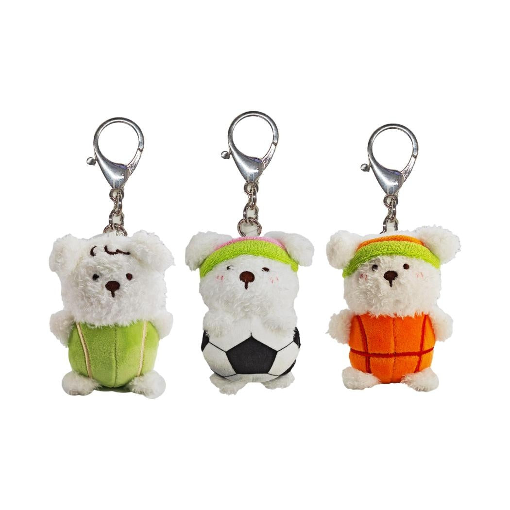 NICE TO MINI Series 4.5in. Sports Westie Puppy Plush Pendant(3 Assorted Designs: Basketball, Soccer, Tennis)
