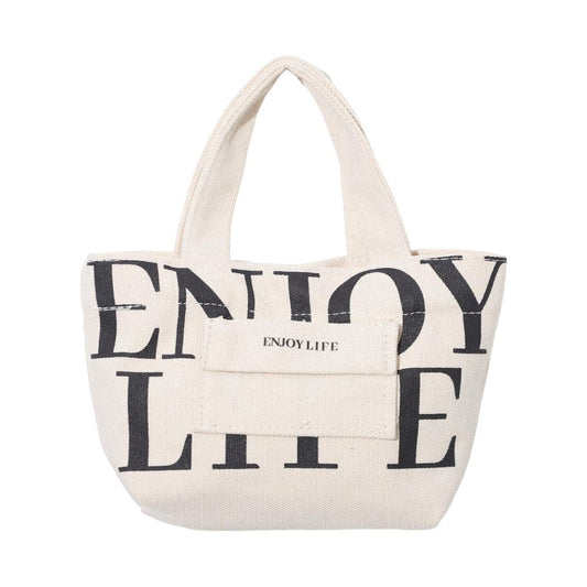 Alphabet Series Canvas Mini Crossbody Bag(White)