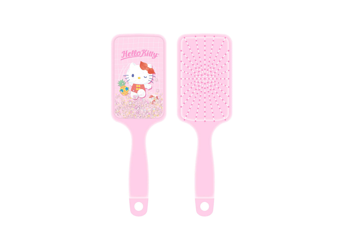 Hello Kitty Jump into Summer Cushion Brush with Flowing Glitter