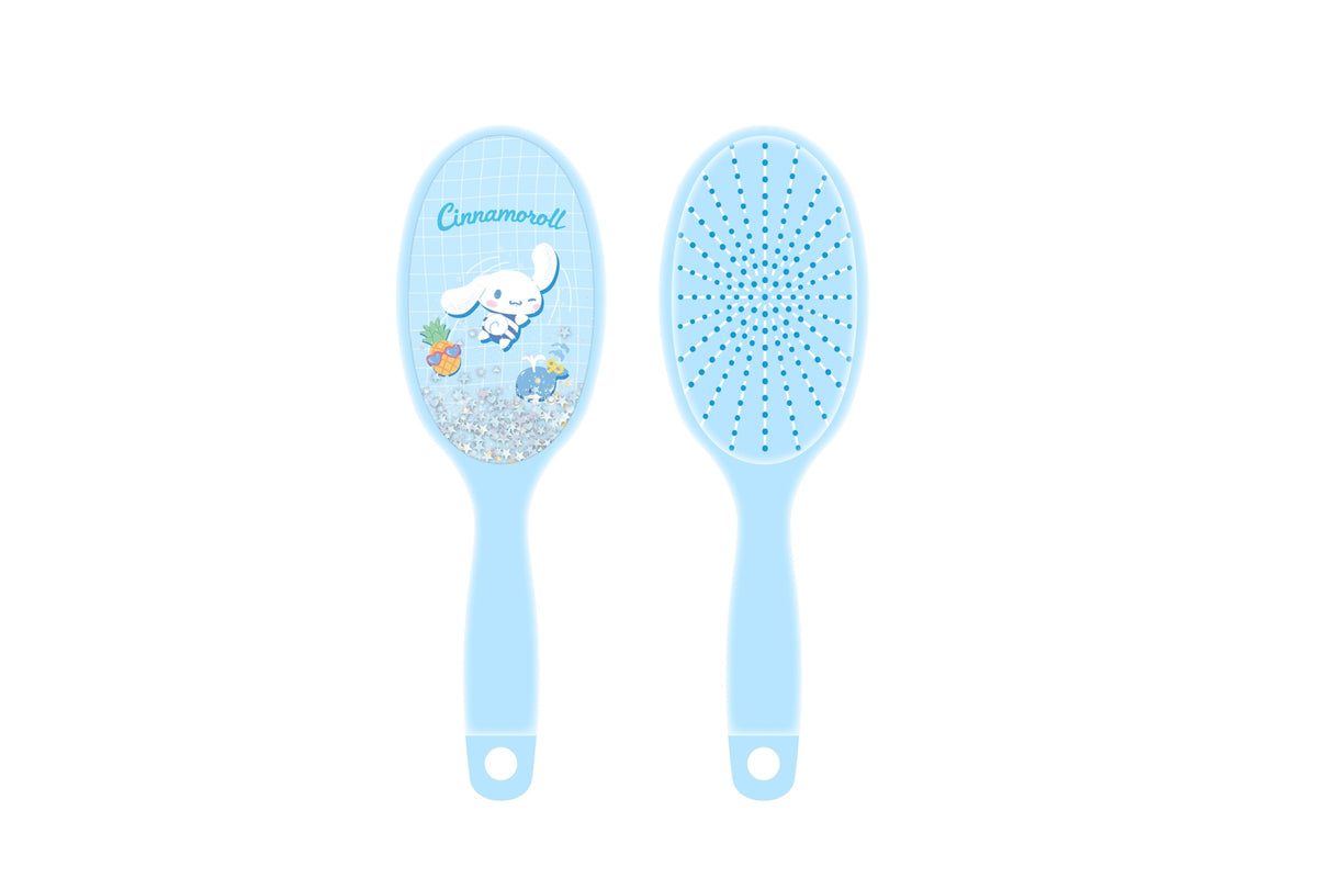 Cinnamoroll Jump into Summer Oval Cushion Brush with Flowing Glitter