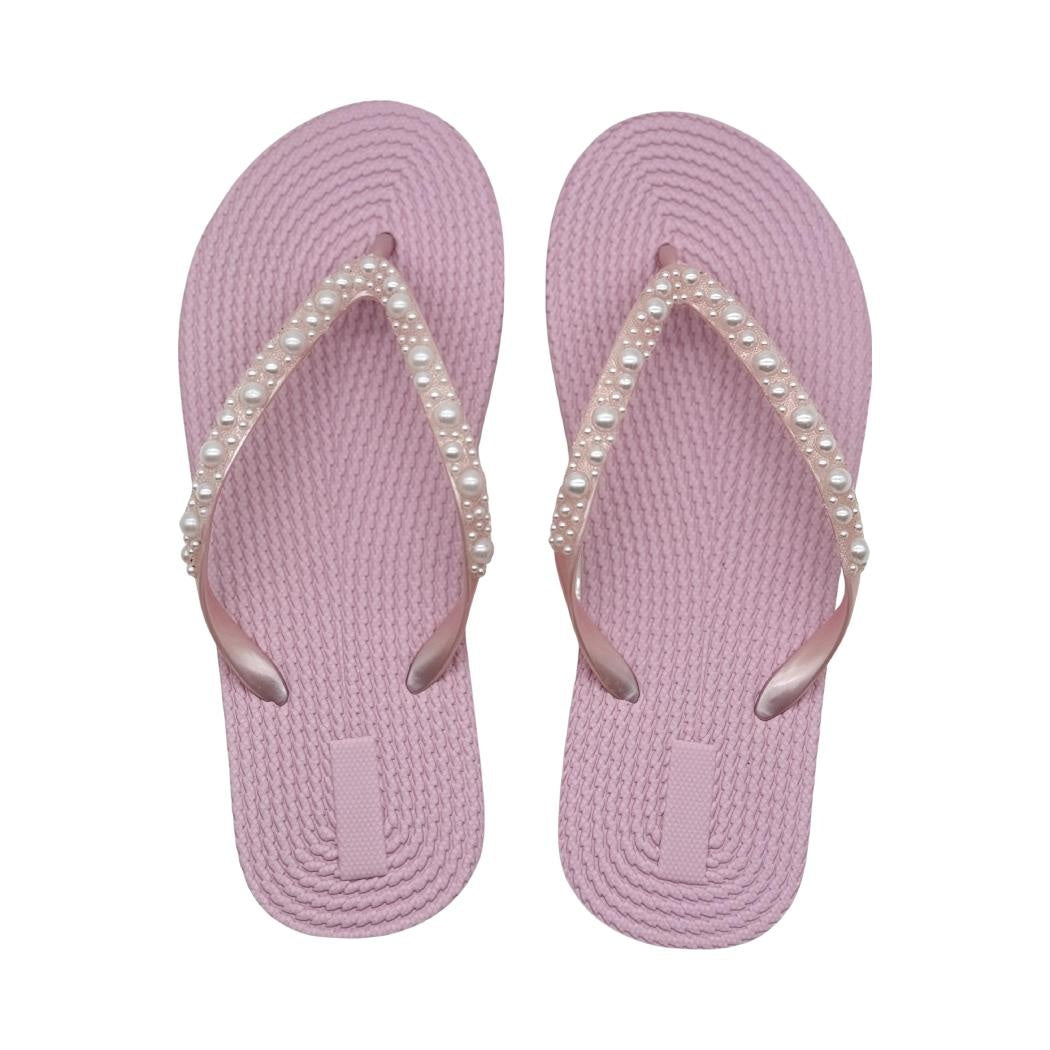 Pearl-Like Series Woman's Flip-Flops(Pink,37-38)