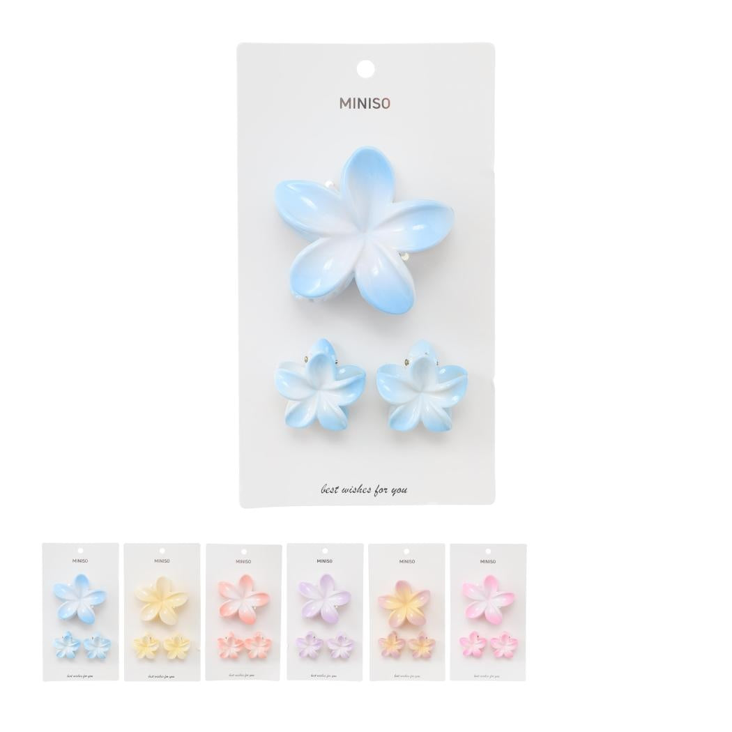 Flower Series Large & Small Claw Clips (3 pcs) (Random Design)