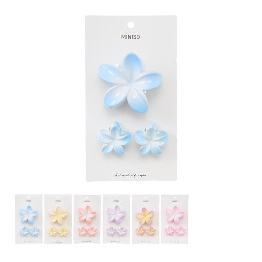 Flower Series Large & Small Claw Clips (3 pcs) (Random Design)