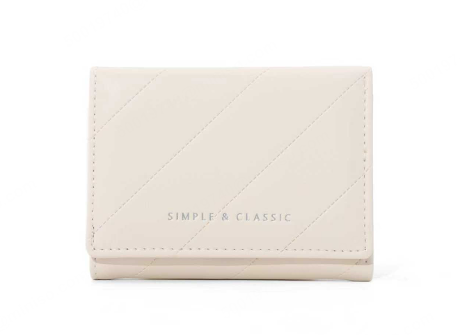 Tri-Fold Short Women's Wallet (White)