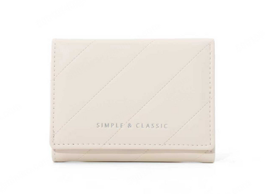Tri-Fold Short Women's Wallet (White)