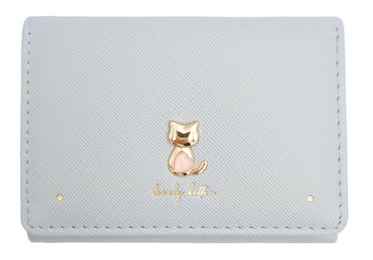 Kitten Series Tri-Fold Short Women's Wallet(Blue)