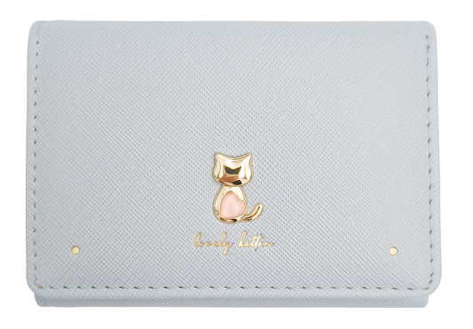 Kitten Series Tri-Fold Short Women's Wallet(Blue)