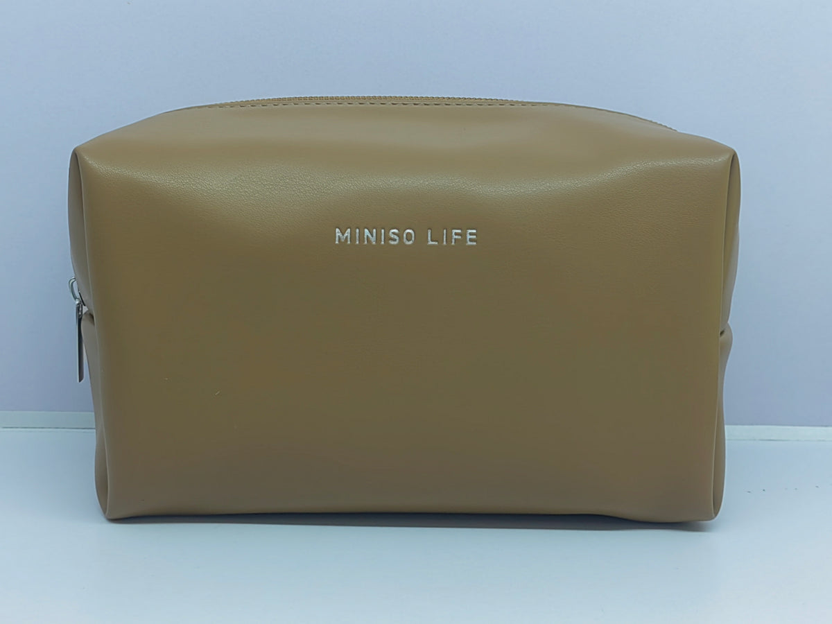 Solid Color Series Large Cosmetic Bag(Brown)