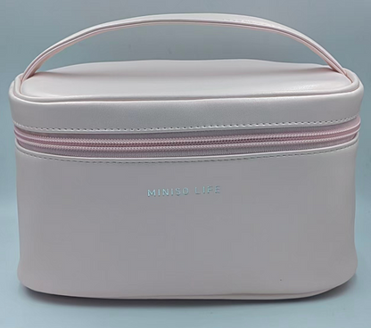 Solid Color Series Box-Shaped Cosmetic Bag(Pink)