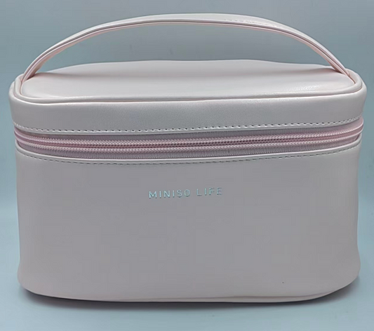 Solid Color Series Box-Shaped Cosmetic Bag(Pink)