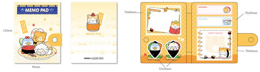 Mini Family Sushi Series Sticky Notes Set (6 x 30 Sheets) (Light Yellow)