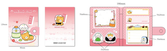 Mini Family Sushi Series Sticky Notes Set (6 x 30 Sheets) (Pink)