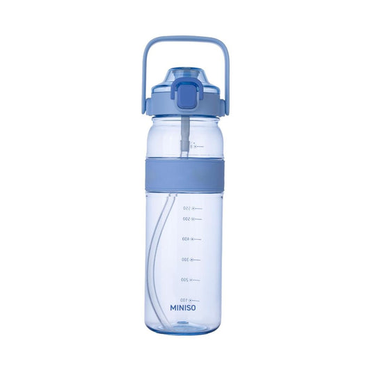 Sports Plastic Bottle with Straw and Pop-Up Lid 1000mL (Blue)