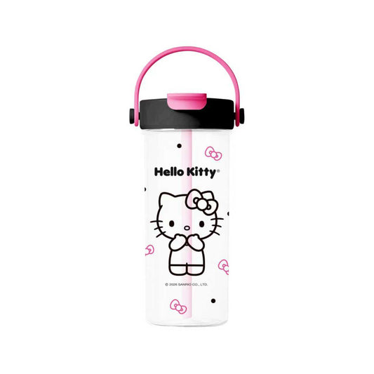 Hello Kitty Black & White Series Dual-Drink Handled Plastic Bottle 750mL