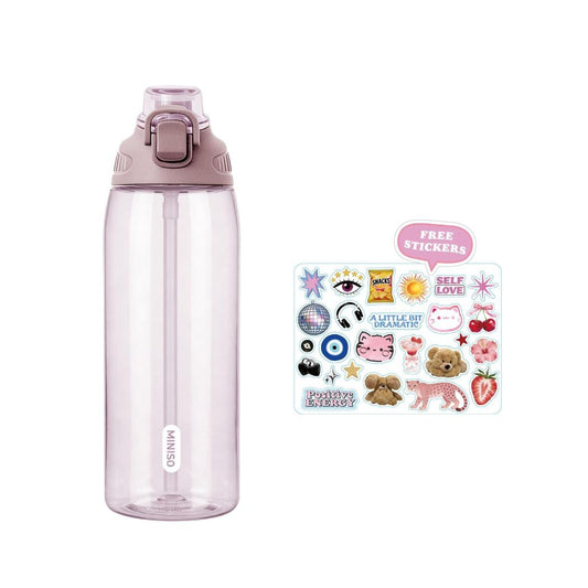 Flip-Top Straw Bottle 1030mL - Pink